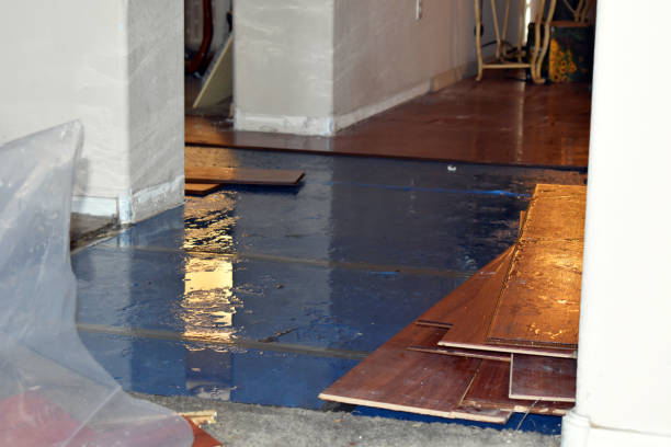 Professional Emergency Water Damage Restoration technician working in Prudence Island, RI